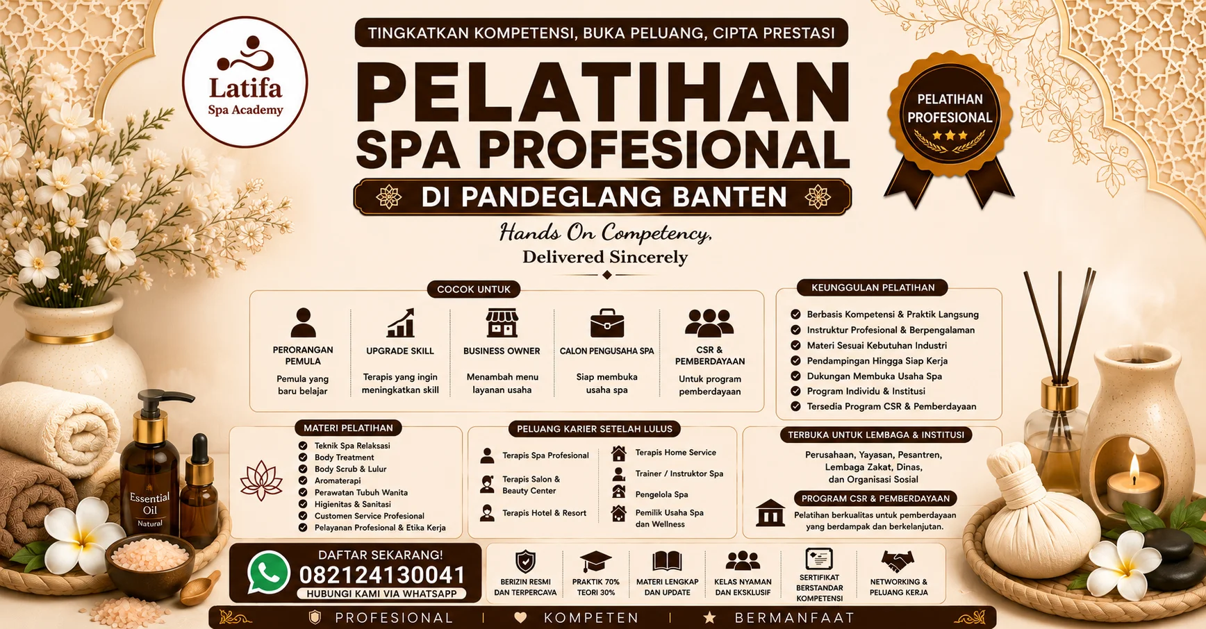 Pelatihan Spa Profesional di Pandeglang Banten 082124130041